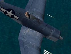 F4U-1A diving with guns blazing