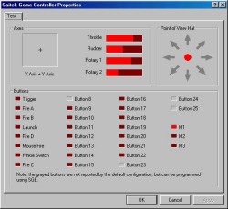  HOTAS properties from Game port no calibration